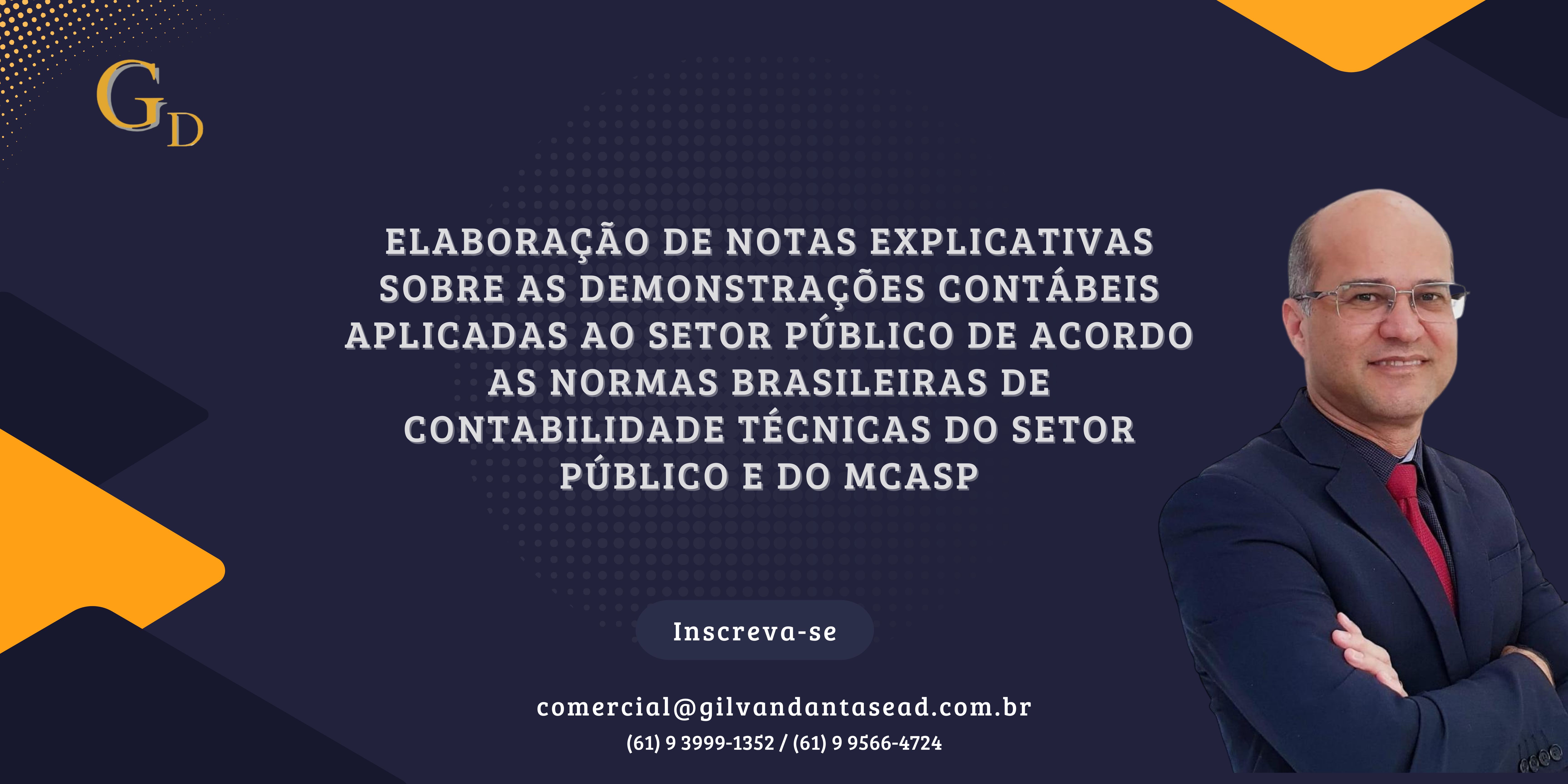 Curso - EAD - Elaboração de Notas Explicativas sobre as Demonstrações Contábeis Aplicadas ao Setor Público de acordo as Normas Brasileiras de Contabilidade Técnicas do Setor Público e do MCASP